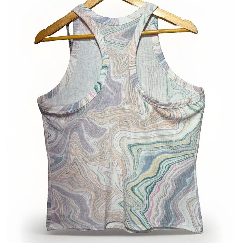 Old Navy Racerback Tank Top Women’s Size XL Pastel Marble Swirl Go-Dry Ultralite - Picture 2 of 6